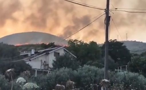 Сильный пожар в Дишон после ракетного обстрела из Ливана