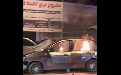 Израильскую машину сожгли в Силуад, пассажиры бежали