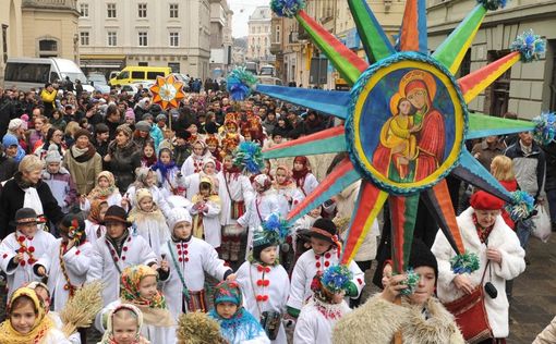 Песни, колядки и кутья на Евромайдане