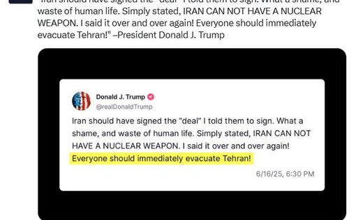 США усиливают призыв к эвакуации из Тегерана после слов Трампа