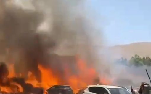 Север Израиля: из-за лесного пожара загорелись автомобили