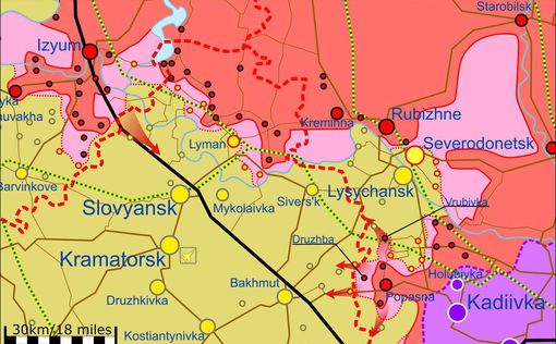 Карта обстановки на Востоке Украины за 19 мая